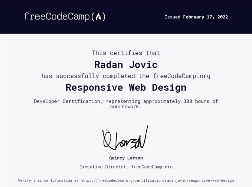 Responsive Web Design Certificate